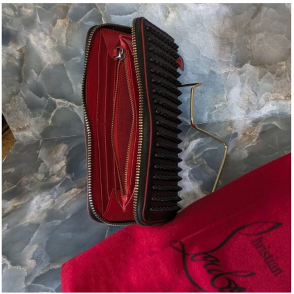 Christian Louboutin Panettone Spike Studs Zip Around Long Wallet - Picture 4 of 7